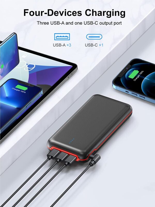 RETMSR Portable Charger, Power Bank 30000mAh Battery Pack with 22.5W Fast Charging, 4 Outputs External Charger PD 20W USB C for iPhone, Samsung, Pad Mini, and More - Image 6