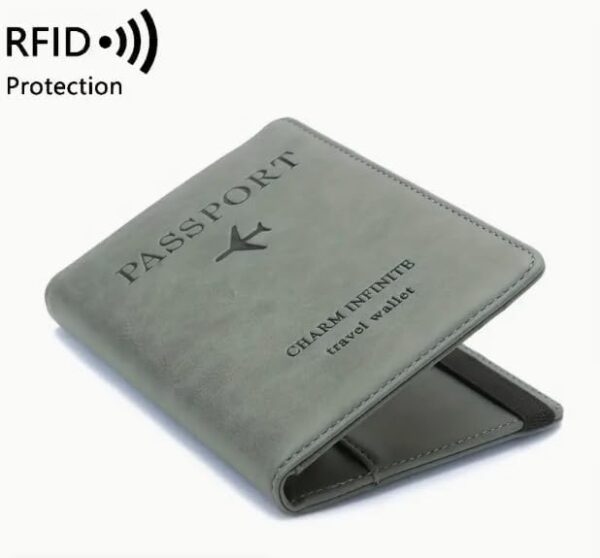 Passport Holder,RFID Thin Passport Wallet, Leather Surface, Multi Functional Wallet, Travel Passport Holder, Cute Card Holder (Gray,Pink) (Pink) - Image 2