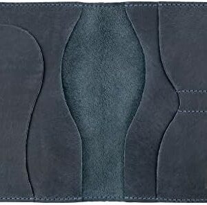 Hide & Drink, Double Passport Cover, Bills & Travel Key Holder, Genuine Case, Organizer, Full Grain Leather, Handmade Accessories, Slate Blue