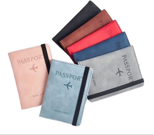Passport Holder,RFID Thin Passport Wallet, Leather Surface, Multi Functional Wallet, Travel Passport Holder, Cute Card Holder (Gray,Pink) (Pink)