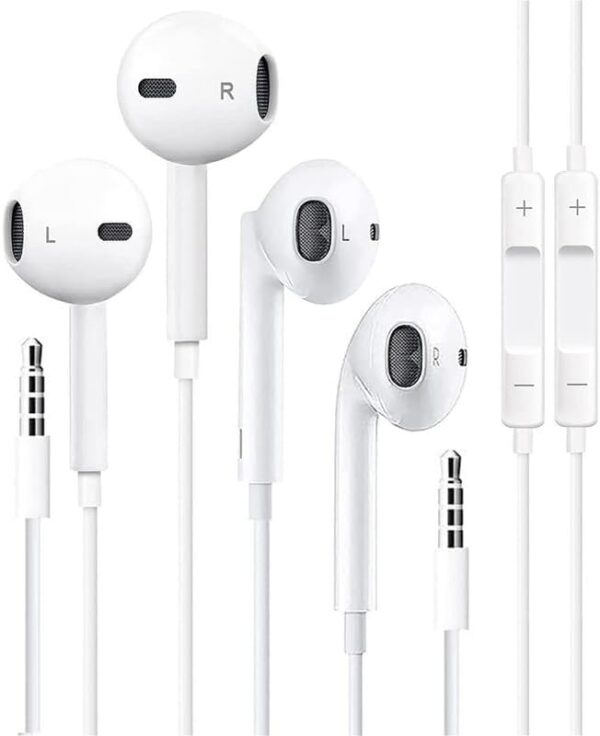 2 Pack Apple Wire Earbuds Headphones with 3.5mm Plug Earphones [Apple MFi Certified] Built-in Microphone & Volume Control Compatible with iPhone/ipad/Android/Computer and Other 3.5mm Jack Devices