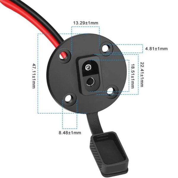 12AWG SAE Cable Connector, Solar Weatherproof SAE Quick Connect Solar Panel Mount, SAE Power Socket Sidewall Port,Universal Flush-Mountable Connector for Battery Charger 30cm（2PCS） - Image 7